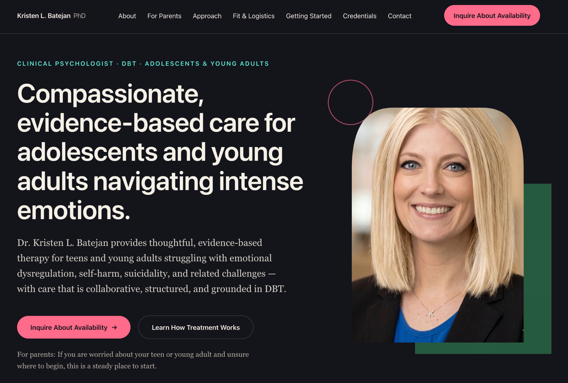 Dr. Kristen — clinical psychology site